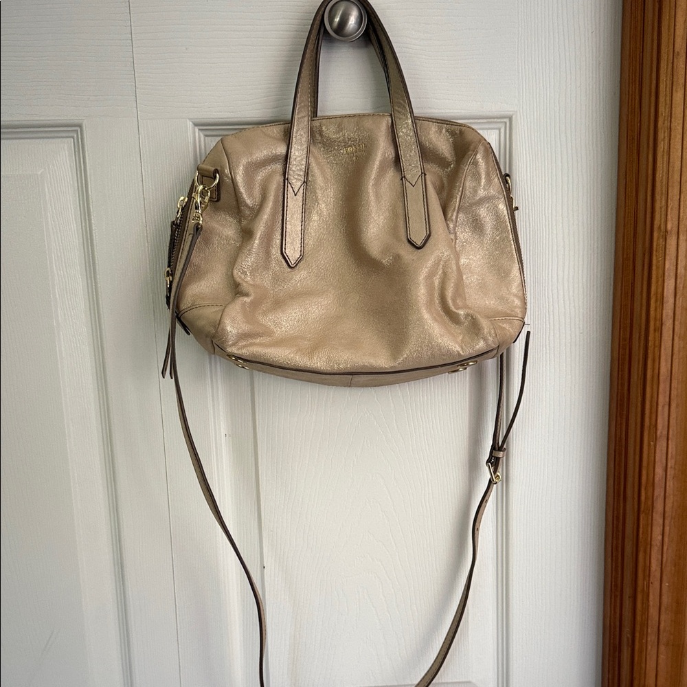 Fossil Shimmering Gold Shoulder Bag